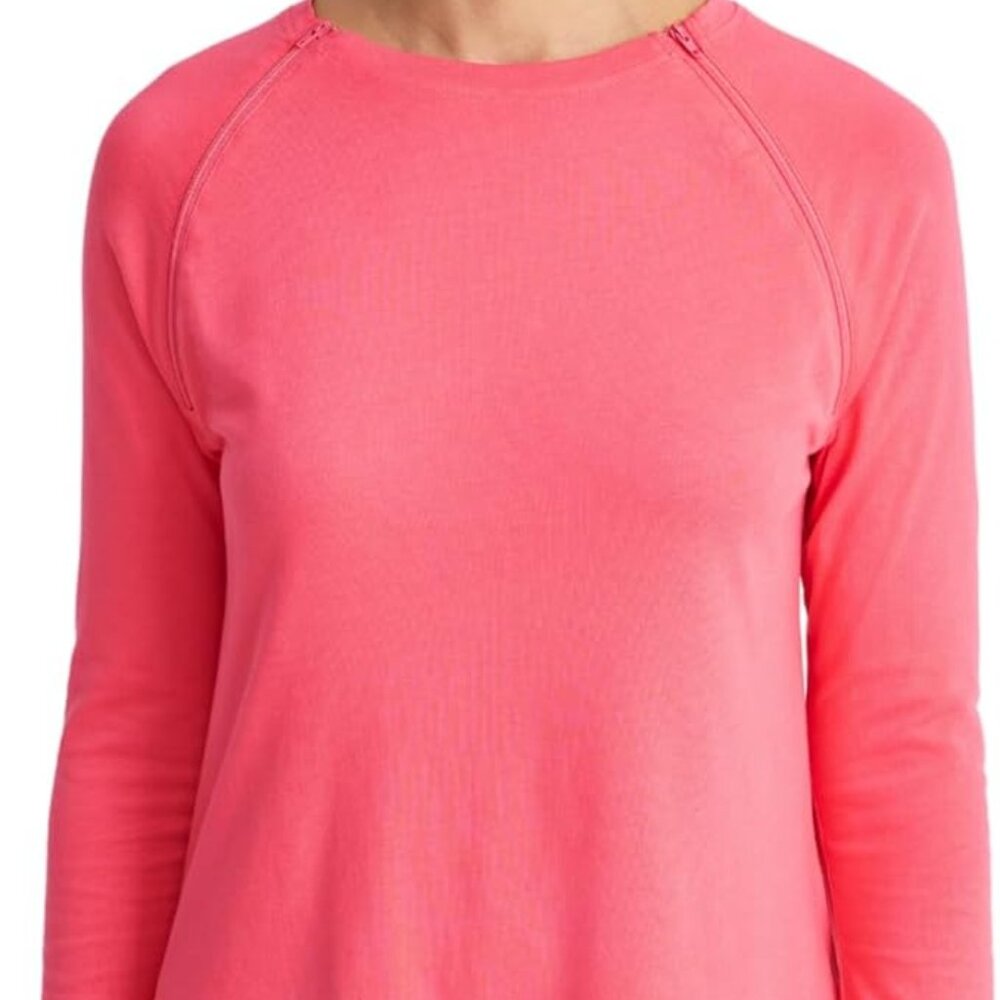 Care+Wear Women’s 3/4 Sleeve Chest Port Access Chemo Shirt Coral 2XL XXL